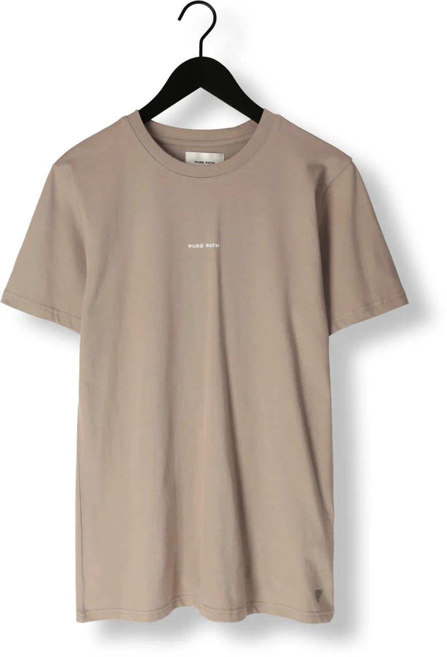 PURE PATH Heren Polo's & T-shirts Tshirt With Front And Back Print - Taupe