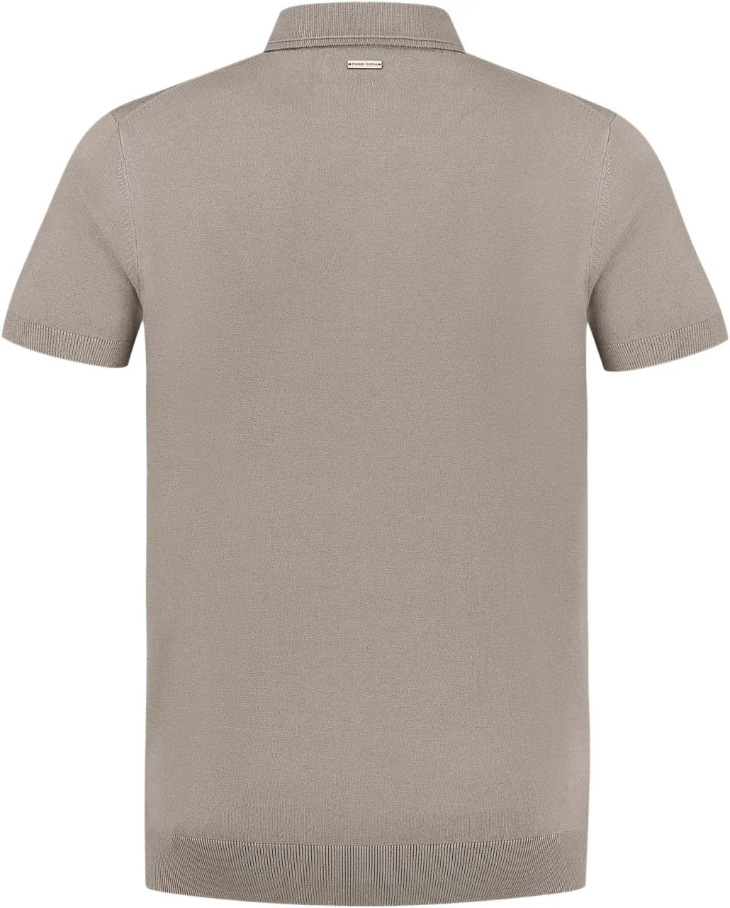 Pure Path Regular fit polo ss knitwear taupe