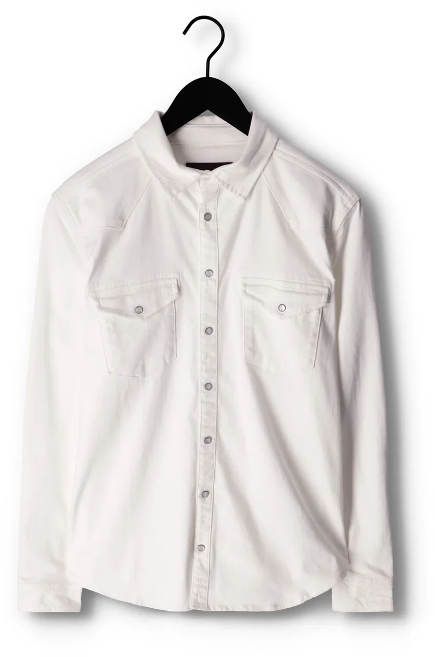 PUREWHITE Heren Hemden Denim Shirt With Pressbuttons And Pockets On Chest - Wit
