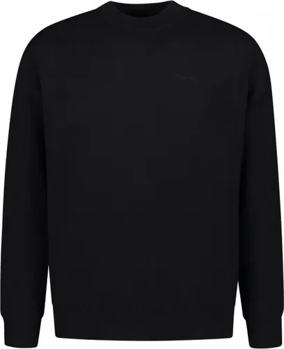 Purewhite - Heren Loose Fit Knitwear Crewneck LS - Black