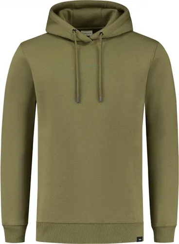 Purewhite - Heren Regular fit Sweaters Hoodie LS - Olive