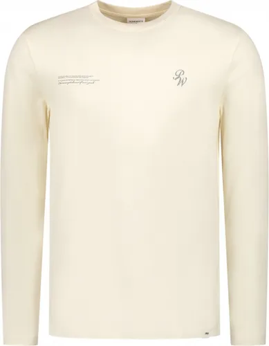 Purewhite - Heren Regular fit T-shirts Crewneck LS - Ecru