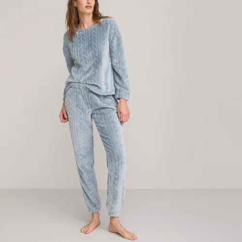 Pyjama in fleecetricot, kabel effect