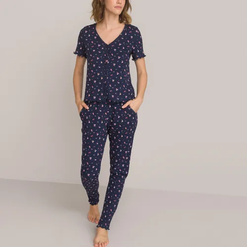 Pyjama in tricot, bloemenprint