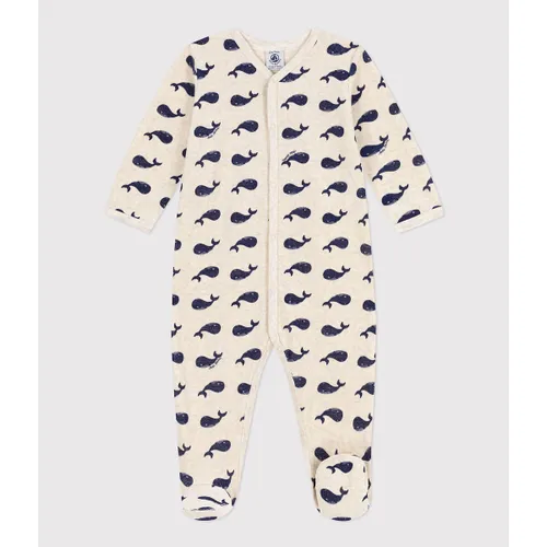 Pyjama met walvissenprint, in fluweel