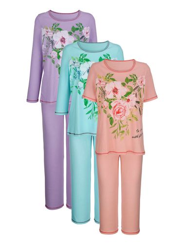 Pyjama's per 3 stuks met 3 verschillende mouwlengtes Harmony Mint/Lila/Apricot