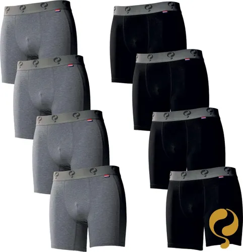Quick Q1905 Bodywear Heren Boxershorts 8-Pack Zwart Grijs