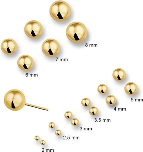 Quickjewels - 4009858 - Gouden bolletjes oorbellen - 2.5 mm