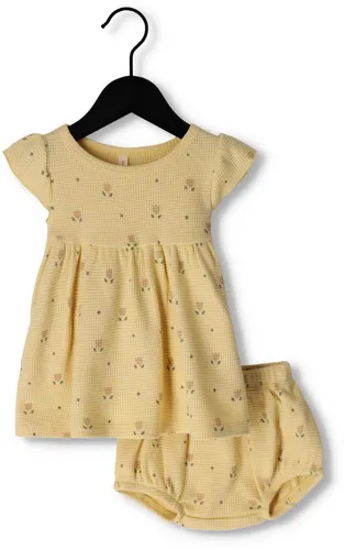 QUINCY MAE Baby Kleedjes & Rokken Waffle Flutter Sleeve Dress - Geel