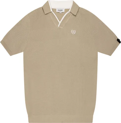 Quotrell Couture - ELIJAH POLO - BEIGE/OFF WHITE - M