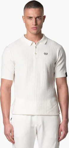 Quotrell Couture - JAY KNITTED POLO - OFF WHITE/BLACK - L