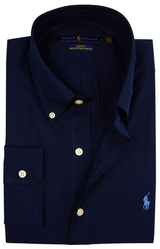 Ralph Lauren overhemd donkerblauw Slim Fit
