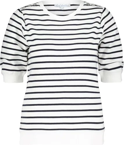 Red Button Trui Terry Stripe Short Sleeve Srb4162 Navy Dames