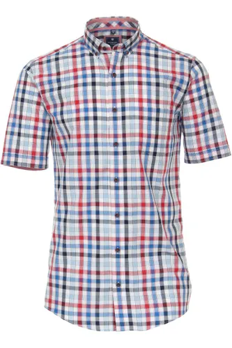 Redmond Casual Regular Fit Overhemd Korte mouw blauw/rood/wit