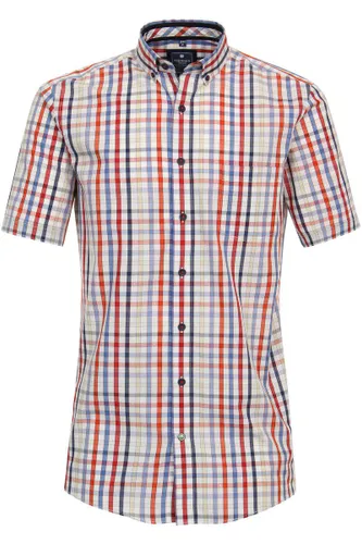 Redmond Casual Regular Fit Overhemd Korte mouw blauw/wit