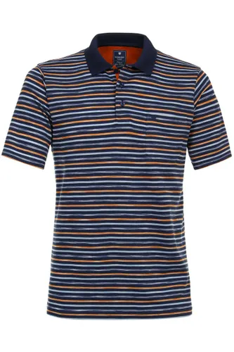 Redmond Casual Regular Fit Polo shirt Korte mouw blauw/oranje