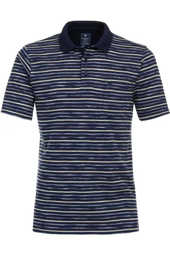 Redmond Casual Regular Fit Polo shirt Korte mouw blauw/wit