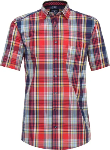 Redmond - overhemd - heren - Regular Fit - korte mouw - rood blauw