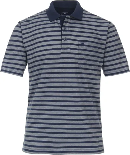 Redmond Poloshirt - gestreept - grijs blauw