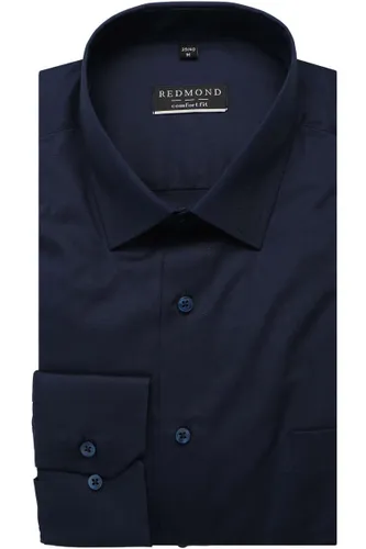 Redmond Regular Fit Overhemd blauw, Effen