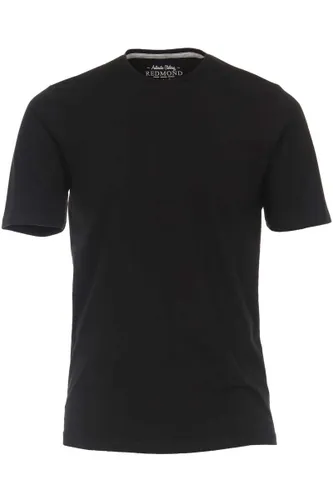 Redmond Regular Fit T-Shirt ronde hals zwart, Effen