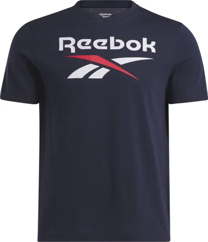Reebok RI BIG STACKED LOGO TEE - Heren T-shirt - Navy