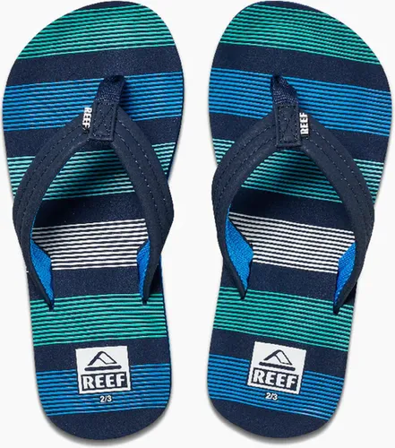 Reef Kids Ahideep Sea Stripes Jongens Slippers - Blauw