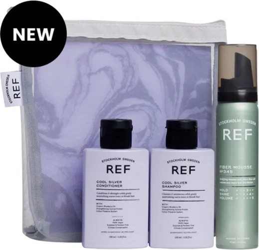 REF Stockholm - Cool Silver Pakket - Zomerpakket - Vakantiepakket - Reisverpakkingen - Shampoo Conditioner Fiber Mousse