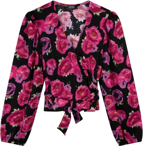 Refined Department Blouse Ladies Knitted Wrap Top R2401837403 Vaira 955 Flower Dames