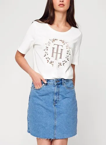 Reg Th Applique Open Neck Tee SS by Tommy Hilfiger