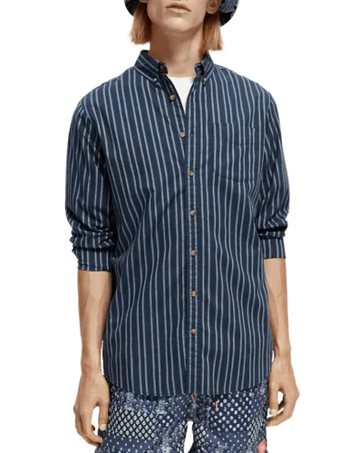 Regular-Fit Organic Cotton Striped Oxford Shirt - Maat XL - Multicolor - Man - Shirt - Scotch & Soda