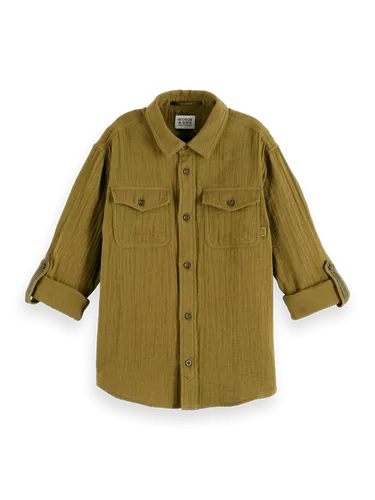 Regular fit overhemd met lange mouwen van gebonden katoen - Maat 8 - Multicolor - Jongen - Shirt - Scotch & Soda