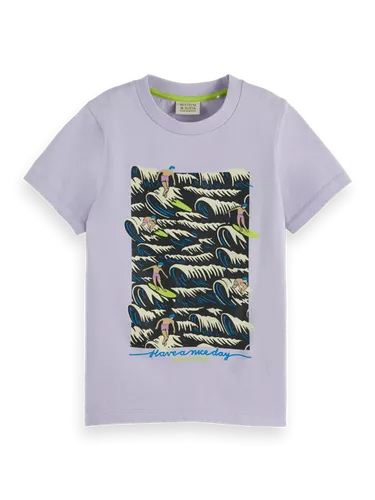 Regular fit T-shirt van biologisch katoen met artwork - Maat 8 - Multicolor - Jongen - T-shirt - Scotch & Soda