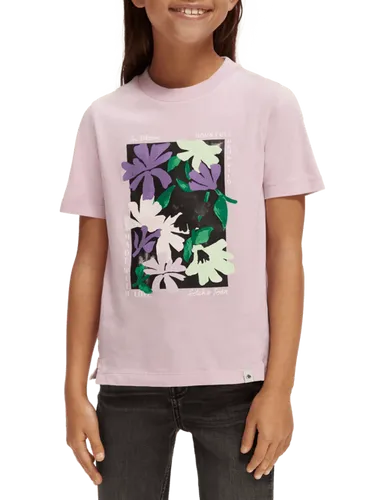 Regular fit T-shirt van biologisch katoen met artwork - Maat 8 - Multicolor - Meisje - T-shirt - Scotch & Soda