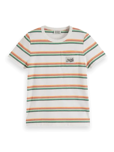 Regular fit yarn-dyed gestreept T-shirt van biologisch katoen - Maat 16 - Multicolor - Jongen - T-shirt - Scotch & Soda