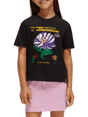 Relaxed-fit Sakura artwork T-shirt - Maat 8 - Multicolor - Meisje - T-shirt - Scotch & Soda