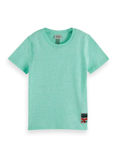 Relaxed-fit short-sleeved melange T-shirt - Maat 8 - Multicolor - Jongen - T-shirt - Scotch & Soda