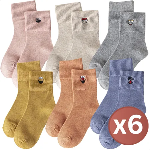 RENALUX - Sokken Dames - Huissokken - Sneakersokken Dames - Grappige Sokken - Leuke Sokken - Warme Sokken Dames - Vrolijke Sokken - Smiley Sokken - Sn