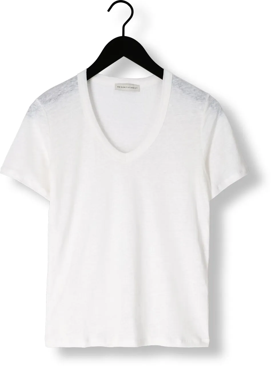 RESORT FINEST Dames Tops & T-shirts V-neck T-shirt - Wit