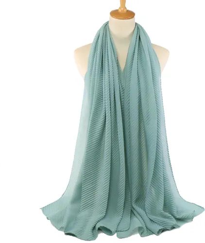 Ribbel / Crinkle Sjaal - Jade Groen | Sjaal/Hijab/Hoofddoek | Polyester | 180 x 90 cm | Fashion Favorite