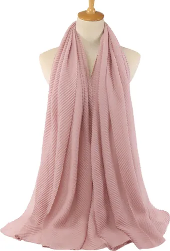 Ribbel / Crinkle Sjaal - Oud Roze | Sjaal/Hijab/Hoofddoek | Polyester | 180 x 90 cm | Fashion Favorite