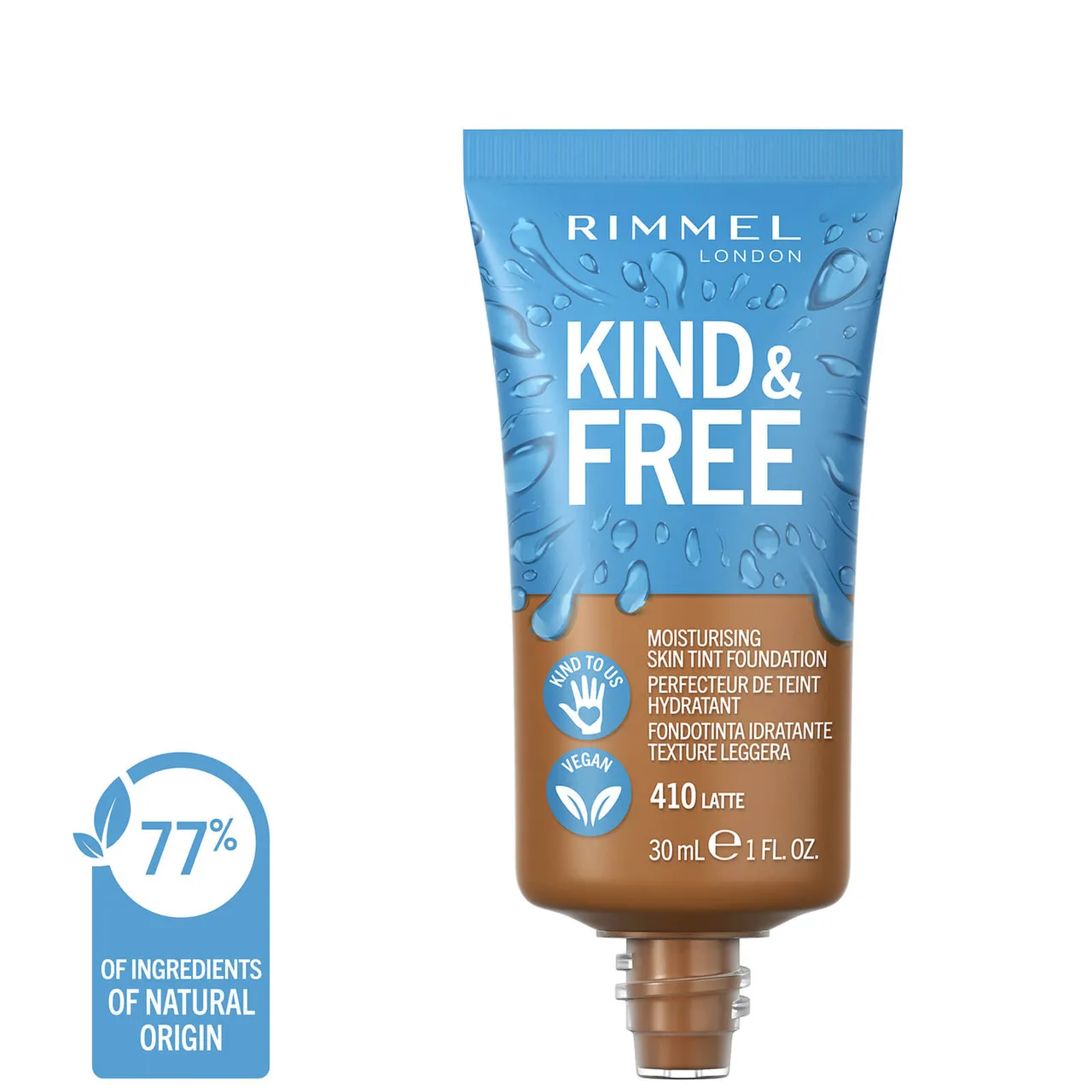 Rimmel Kind and Free Skin Tint Moisturising Foundation 30ml (Various Shades) - Latte