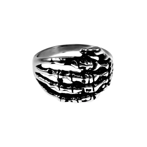 Ring Heren - Hand Skelet Design - Roestvrij Stalen Zilvver Kleur