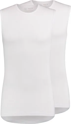 RJ Bodywear Everyday - Assen - 2-pack - mouwloos T-shirt O-hals - wit rib