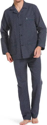 Robson Heren pyjama katoen knoopsluiting - 733 - 60 - Blauw