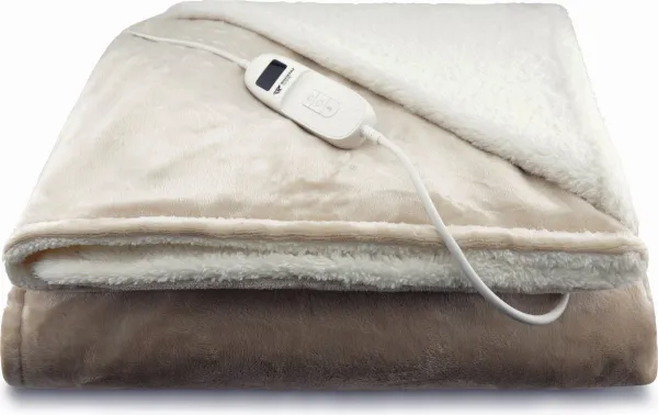 Rockerz Elektrische deken - Warmtedeken - Elektrische bovendeken - 160 x 130 cm - 1 persoons - Kleur: Taupe