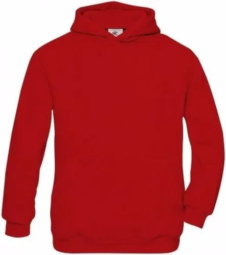 Rode katoenmix sweater met capuchon voor jongens 98/104