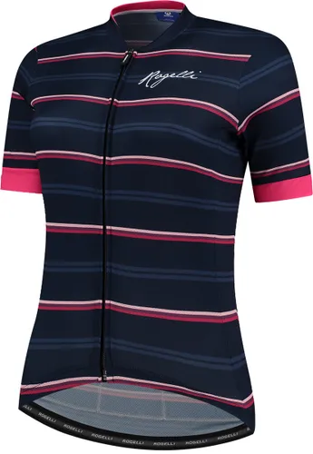 Rogelli Stripe Fietsshirt - Korte Mouwen - Dames - Blauw, Roze