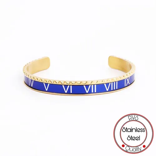 Roman Speed Armband | Klemarmband | Blauw & Goud Armband | Armband Mannen | Armband Heren | Mannen Cadeau voor Man Cadeautjes | Vaderdag | Vaderdag Ca...