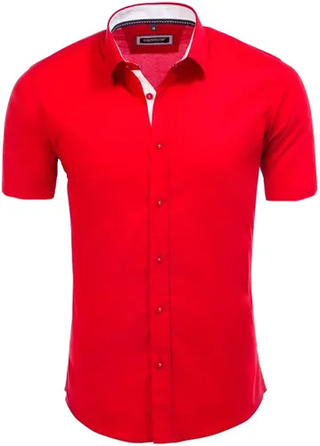 Rood Overhemd Korte Mouw Met Stretch Carisma 9102 - 4XL